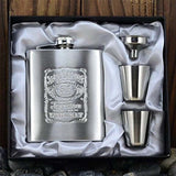7 Oz Jack Stainless Steel Hip Flask Set