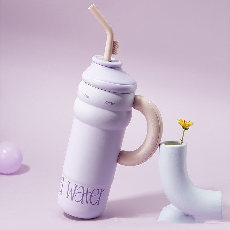 Handle Stainless Steel Vacuum Cup Large Capacity Portable