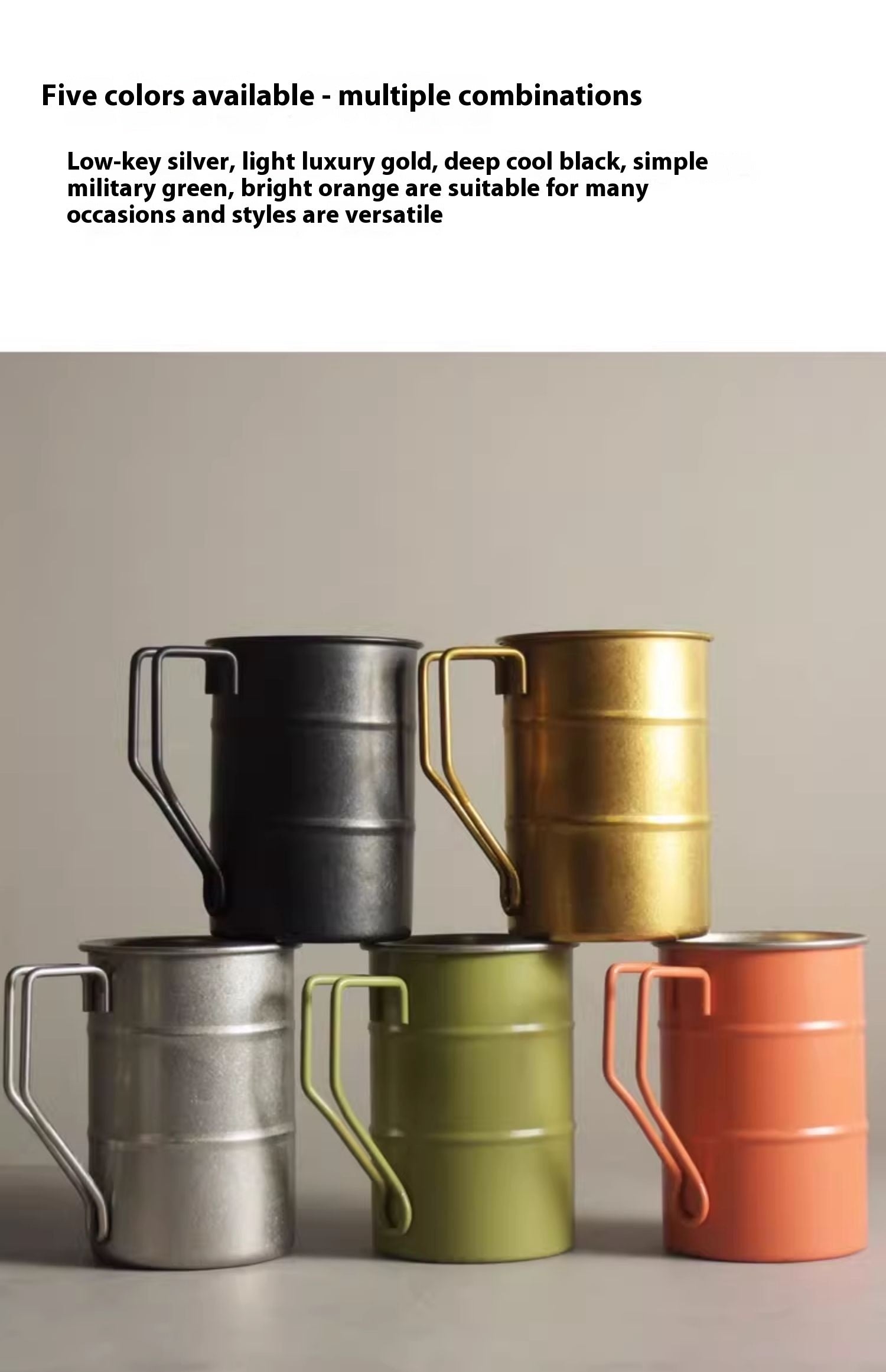 Distressed Camping Mug Outdoor Stainless Steel Coffee Cup