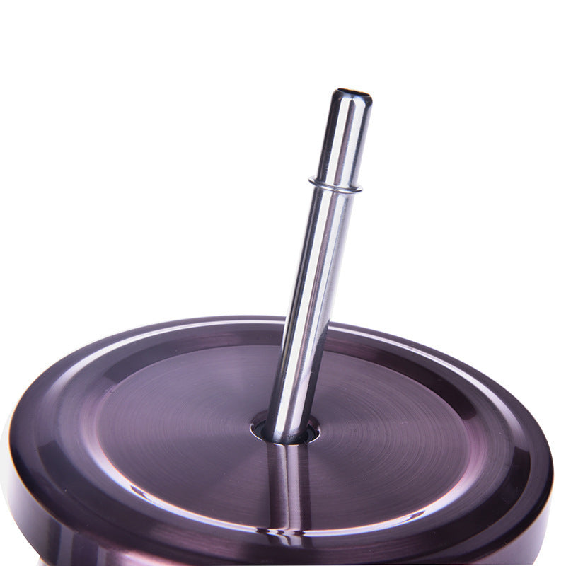 Hot pin tapered cup, diamond shaped vacuum insulated cup with suction cup stainless steel double layer water cup
