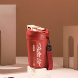 Good-looking 304 Stainless Steel Traveling Mug Straw Cup With Rope Handle Portable Coffee Cup