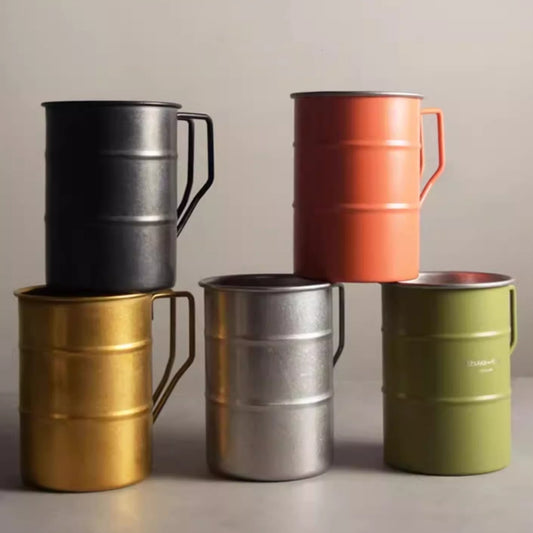 Distressed Camping Mug Outdoor Stainless Steel Coffee Cup